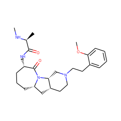 CN[C@@H](C)C(=O)N[C@H]1CCC[C@H]2C[C@H]3CCN(CCc4ccccc4OC)C[C@H]3N2C1=O ZINC000169312363