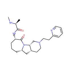 CN[C@@H](C)C(=O)N[C@H]1CCC[C@H]2C[C@H]3CCN(CCc4ccccn4)C[C@H]3N2C1=O ZINC000169307825