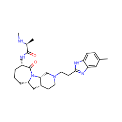 CN[C@@H](C)C(=O)N[C@H]1CCC[C@H]2C[C@H]3CCN(CCc4nc5cc(C)ccc5[nH]4)C[C@H]3N2C1=O ZINC000169307827