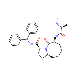 CN[C@@H](C)C(=O)N[C@H]1CCCC[C@H]2CC[C@@H](C(=O)NC(c3ccccc3)c3ccccc3)N2C1=O ZINC000035065524