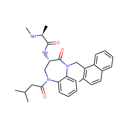 CN[C@@H](C)C(=O)N[C@H]1CN(C(=O)CC(C)C)c2ccccc2N(Cc2c(C)ccc3ccccc23)C1=O ZINC000096285504