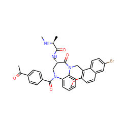 CN[C@@H](C)C(=O)N[C@H]1CN(C(=O)c2ccc(C(C)=O)cc2)c2ccccc2N(Cc2c(OC)ccc3cc(Br)ccc23)C1=O ZINC000096285528