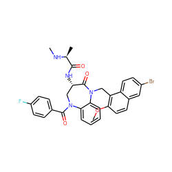 CN[C@@H](C)C(=O)N[C@H]1CN(C(=O)c2ccc(F)cc2)c2ccccc2N(Cc2c(OC)ccc3cc(Br)ccc23)C1=O ZINC000096285536