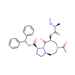 CN[C@@H](C)C(=O)N[C@H]1CN(C(C)=O)CC[C@H]2CC[C@@H](C(=O)NC(c3ccccc3)c3ccccc3)N2C1=O ZINC000044358699