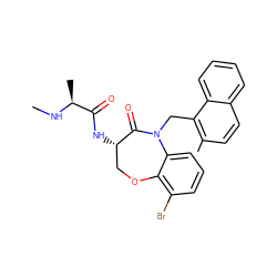 CN[C@@H](C)C(=O)N[C@H]1COc2c(Br)cccc2N(Cc2c(C)ccc3ccccc23)C1=O ZINC000143992788