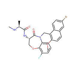 CN[C@@H](C)C(=O)N[C@H]1COc2c(F)cccc2N(Cc2c(OC)ccc3cc(Br)ccc23)C1=O ZINC000144126308