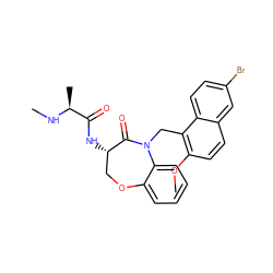 CN[C@@H](C)C(=O)N[C@H]1COc2ccccc2N(Cc2c(OC)ccc3cc(Br)ccc23)C1=O ZINC000096285028