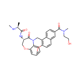 CN[C@@H](C)C(=O)N[C@H]1COc2ccccc2N(Cc2c(OC)ccc3cc(C(=O)N(C)CCO)ccc23)C1=O ZINC001772582848