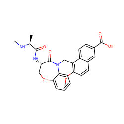 CN[C@@H](C)C(=O)N[C@H]1COc2ccccc2N(Cc2c(OC)ccc3cc(C(=O)O)ccc23)C1=O ZINC000208193240