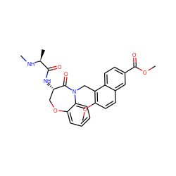 CN[C@@H](C)C(=O)N[C@H]1COc2ccccc2N(Cc2c(OC)ccc3cc(C(=O)OC)ccc23)C1=O ZINC000208383624