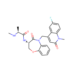 CN[C@@H](C)C(=O)N[C@H]1COc2ccccc2N(Cc2cc(=O)n(C)c3ccc(F)cc23)C1=O ZINC000143895907