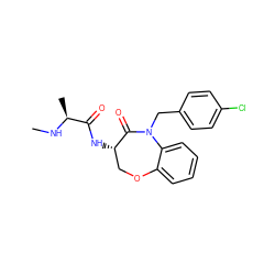 CN[C@@H](C)C(=O)N[C@H]1COc2ccccc2N(Cc2ccc(Cl)cc2)C1=O ZINC000144234672