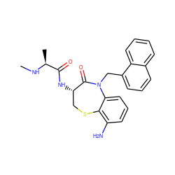 CN[C@@H](C)C(=O)N[C@H]1CSc2c(N)cccc2N(Cc2cccc3ccccc23)C1=O ZINC000144218282