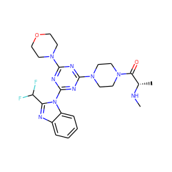 CN[C@@H](C)C(=O)N1CCN(c2nc(N3CCOCC3)nc(-n3c(C(F)F)nc4ccccc43)n2)CC1 ZINC000095581910