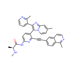 CN[C@@H](C)C(=O)Nc1ccc(-c2c(-c3cccnc3C)nc3cc(C)ccn23)c(C#Cc2ccc3c(C)nccc3c2)n1 ZINC001772652773