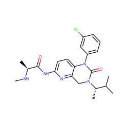 CN[C@@H](C)C(=O)Nc1ccc2c(n1)CN([C@@H](C)C(C)C)C(=O)N2c1cccc(Cl)c1 ZINC000143097150