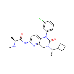 CN[C@@H](C)C(=O)Nc1ccc2c(n1)CN([C@@H](C)C1CCC1)C(=O)N2c1cccc(Cl)c1 ZINC000143472740