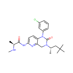 CN[C@@H](C)C(=O)Nc1ccc2c(n1)CN([C@@H](C)CC(C)(C)C)C(=O)N2c1cccc(Cl)c1 ZINC000144551643