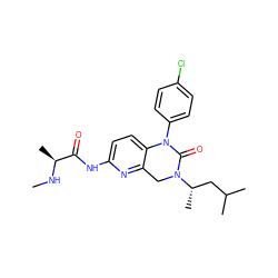 CN[C@@H](C)C(=O)Nc1ccc2c(n1)CN([C@@H](C)CC(C)C)C(=O)N2c1ccc(Cl)cc1 ZINC000143292776