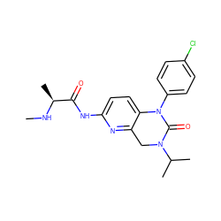 CN[C@@H](C)C(=O)Nc1ccc2c(n1)CN(C(C)C)C(=O)N2c1ccc(Cl)cc1 ZINC000144359656