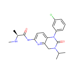 CN[C@@H](C)C(=O)Nc1ccc2c(n1)CN(C(C)C)C(=O)N2c1cccc(Cl)c1 ZINC000143096445