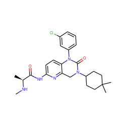 CN[C@@H](C)C(=O)Nc1ccc2c(n1)CN(C1CCC(C)(C)CC1)C(=O)N2c1cccc(Cl)c1 ZINC000143415163