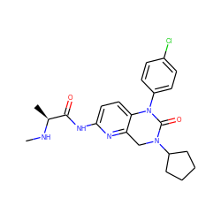 CN[C@@H](C)C(=O)Nc1ccc2c(n1)CN(C1CCCC1)C(=O)N2c1ccc(Cl)cc1 ZINC000142999185