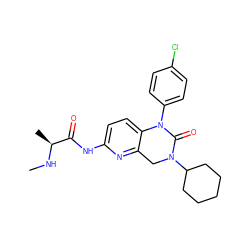 CN[C@@H](C)C(=O)Nc1ccc2c(n1)CN(C1CCCCC1)C(=O)N2c1ccc(Cl)cc1 ZINC000143407076