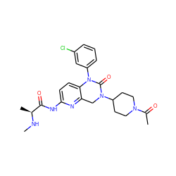 CN[C@@H](C)C(=O)Nc1ccc2c(n1)CN(C1CCN(C(C)=O)CC1)C(=O)N2c1cccc(Cl)c1 ZINC000144574288