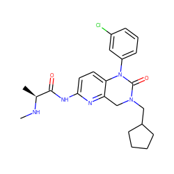 CN[C@@H](C)C(=O)Nc1ccc2c(n1)CN(CC1CCCC1)C(=O)N2c1cccc(Cl)c1 ZINC000143250407