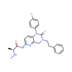 CN[C@@H](C)C(=O)Nc1ccc2c(n1)CN(CCc1ccccc1)C(=O)N2c1ccc(Cl)cc1 ZINC000143208485