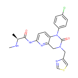 CN[C@@H](C)C(=O)Nc1ccc2c(n1)CN(Cc1cscn1)C(=O)N2c1ccc(Cl)cc1 ZINC000143308546