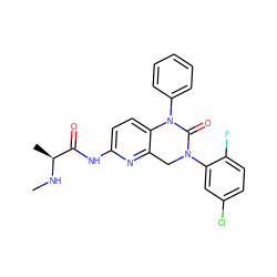 CN[C@@H](C)C(=O)Nc1ccc2c(n1)CN(c1cc(Cl)ccc1F)C(=O)N2c1ccccc1 ZINC000142980893