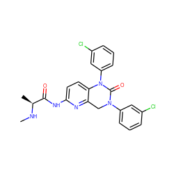 CN[C@@H](C)C(=O)Nc1ccc2c(n1)CN(c1cccc(Cl)c1)C(=O)N2c1cccc(Cl)c1 ZINC000143171255