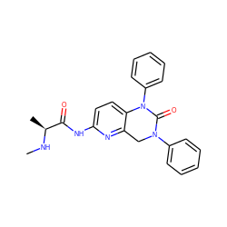 CN[C@@H](C)C(=O)Nc1ccc2c(n1)CN(c1ccccc1)C(=O)N2c1ccccc1 ZINC000143104074