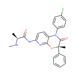 CN[C@@H](C)C(=O)Nc1ccc2c(n1)O[C@@](C)(c1ccccc1)C(=O)N2c1ccc(Cl)cc1 ZINC000142966790