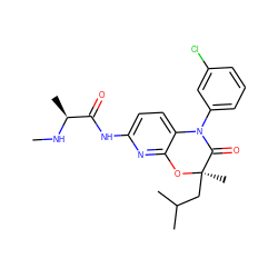 CN[C@@H](C)C(=O)Nc1ccc2c(n1)O[C@](C)(CC(C)C)C(=O)N2c1cccc(Cl)c1 ZINC000143332648