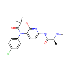 CN[C@@H](C)C(=O)Nc1ccc2c(n1)OC(C)(C)C(=O)N2c1ccc(Cl)cc1 ZINC000143379314