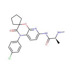 CN[C@@H](C)C(=O)Nc1ccc2c(n1)OC1(CCCC1)C(=O)N2c1ccc(Cl)cc1 ZINC000206846488