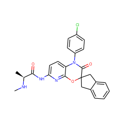 CN[C@@H](C)C(=O)Nc1ccc2c(n1)OC1(Cc3ccccc3C1)C(=O)N2c1ccc(Cl)cc1 ZINC000206846551