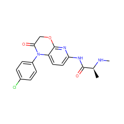 CN[C@@H](C)C(=O)Nc1ccc2c(n1)OCC(=O)N2c1ccc(Cl)cc1 ZINC000142923732