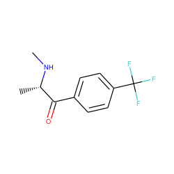 CN[C@@H](C)C(=O)c1ccc(C(F)(F)F)cc1 ZINC000169085100