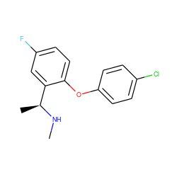 CN[C@@H](C)c1cc(F)ccc1Oc1ccc(Cl)cc1 ZINC000034665863