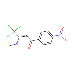 CN[C@@H](CC(=O)c1ccc([N+](=O)[O-])cc1)C(Cl)(Cl)Cl ZINC000020813159