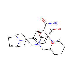 CN[C@@H](CO)C(=O)N(CCN1[C@H]2CC[C@@H]1C[C@H](c1cccc(C(N)=O)c1)C2)CC1CCCCC1 ZINC000117293489