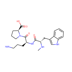 CN[C@@H](Cc1c[nH]c2ccccc12)C(=O)N[C@@H](CCCN)C(=O)N1CCC[C@H]1C(=O)O ZINC000034025242