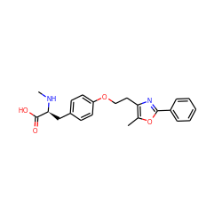 CN[C@@H](Cc1ccc(OCCc2nc(-c3ccccc3)oc2C)cc1)C(=O)O ZINC000026836181