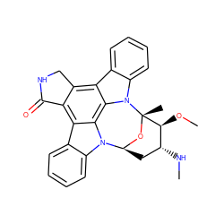 CN[C@@H]1C[C@@H]2O[C@@](C)([C@H]1OC)n1c3ccccc3c3c4c(c5c6ccccc6n2c5c31)C(=O)NC4 ZINC000100252542