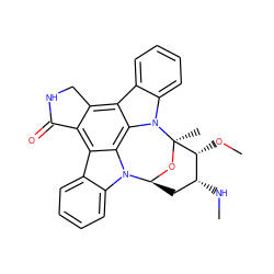 CN[C@@H]1C[C@@H]2O[C@](C)([C@@H]1OC)n1c3ccccc3c3c4c(c5c6ccccc6n2c5c31)C(=O)NC4 ZINC000020149039