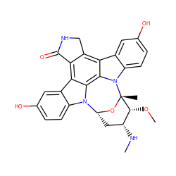 CN[C@@H]1C[C@H]2O[C@@](C)([C@@H]1OC)n1c3ccc(O)cc3c3c4c(c5c6cc(O)ccc6n2c5c31)C(=O)NC4 ZINC000143153843